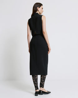 MIDI SKIRT WITH A SLIT AND EMBROIDERIES