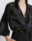MUSLIN SHIRT WITH SATIN DETAILS