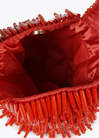 SMALL BAG WITH CORAL-EFFECT BEADING
