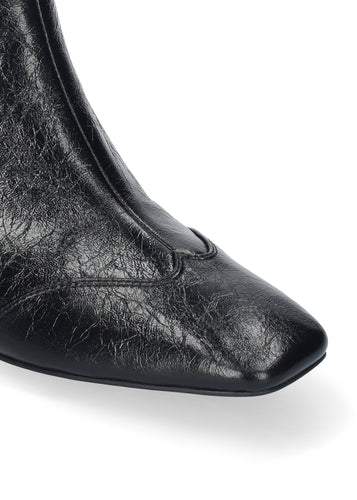 BIBI LOU SQUARE-TOE LEATHER ANKLE BOOTS