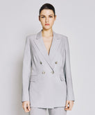 DOUBLE-BREASTED BLAZER WITH METALLIC BUTTONS