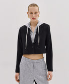 CROPPED BLAZER WITH A DETACHABLE HOOD