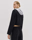 CROPPED BLAZER WITH A DETACHABLE HOOD