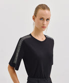 Τ-SHIRT WITH RHINESTONES ON THE SHOULDERS