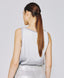 SATIN TOP WITH RIBBED DETAILS