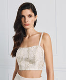 BUSTIER TOP WITH FRONT EMBROIDERIES