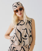 PRINTED TOP WITH A PUFFED HEMLINE