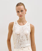 SEQUIN TOP WITH RIBBED DETAILS