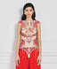 BODYSUIT WITH A PRINT AND RHINESTONES