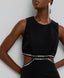 MINI DRESS WITH CUT-OUTS AND RHINESTONES