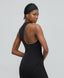 MIDI DRESS WITH ASYMMETRIC SLEEVES