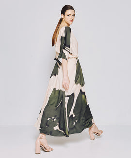 PRINTED WRAP DRESS