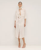 SHIRT DRESS WITH FRINGES