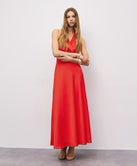 SATIN DRESS WITH A WRAP TOP