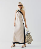 MAXI DRESS WITH TWO-TONED DETAILS