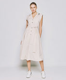 MIDI SHIRT-DRESS WITH A COLLAR