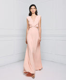 DRESS WITH CUT-OUT WAIST AND RHINESTONES