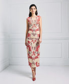 PRINTED TULLE DRESS WITH GATHERINGS