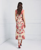 PRINTED TULLE DRESS WITH GATHERINGS