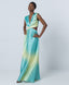 PRINTED DRESS WITH RHINESTONES AND WAIST CUT-OUTS
