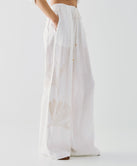 PANTS WITH AN ELASTIC WAISTBAND AND EMBROIDERY