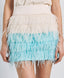TWO-COLORED SKIRT WITH FEATHERS