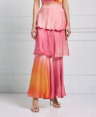 GRADIENT-PRINTED SKIRT WITH RUFFLES