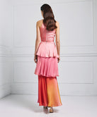 GRADIENT-PRINTED SKIRT WITH RUFFLES