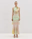 GRADIENT-PRINTED SKIRT WITH RUFFLES