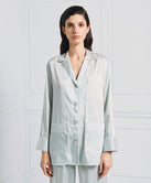 STRIPED SHIRT-BLAZER WITH RHINESTONES