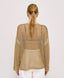 METALLIC-EFFECT KNITTED BLOUSE WITH V