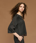 BLOUSE WITH SUEDE-EFFECT DETAILS