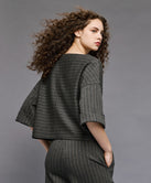 STRIPED BLOUSE WITH BOAT NECKLINE