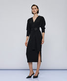 DRESS WITH V-NECKLINE AND BELT