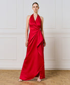 MAXI DRESS WITH FRONT RUFFLE