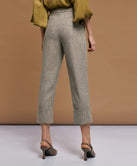 HERRINGBONE PANTS WITH TURN-UPS