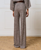 WIDE-LEG PANTS WITH SEQUINS