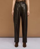 FAUX LEATHER CARROT PANTS