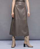 HIGH-WAIST FAUX LEATHER SKIRT