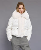 SHORT JACKET WITH FAUX FUR DETAILS