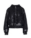 ACCESS FASHION BOMBER JACKET WITH SHEER FABRIC AND EMBROIDERY