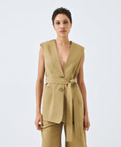 ACCESS FASHION LONG VEST WITH BELT