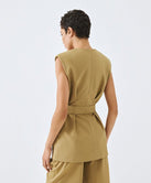ACCESS FASHION LONG VEST WITH BELT