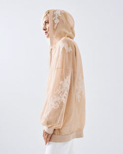 ACCESS FASHION SHEER JACKET WITH LACE DETAILS