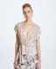 ACCESS FASHION METALLIC WRAP BLOUSE
