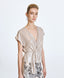 ACCESS FASHION METALLIC WRAP BLOUSE