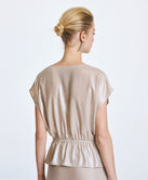 ACCESS FASHION METALLIC WRAP BLOUSE