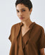 ACCESS FASHION BLOUSE WITH A CRINKLED TEXTURE