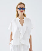 ACCESS FASHION BLOUSE WITH A CRINKLED TEXTURE