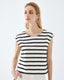 ACCESS FASHION STRIPED SLEEVELESS TOP WITH SEQUINS